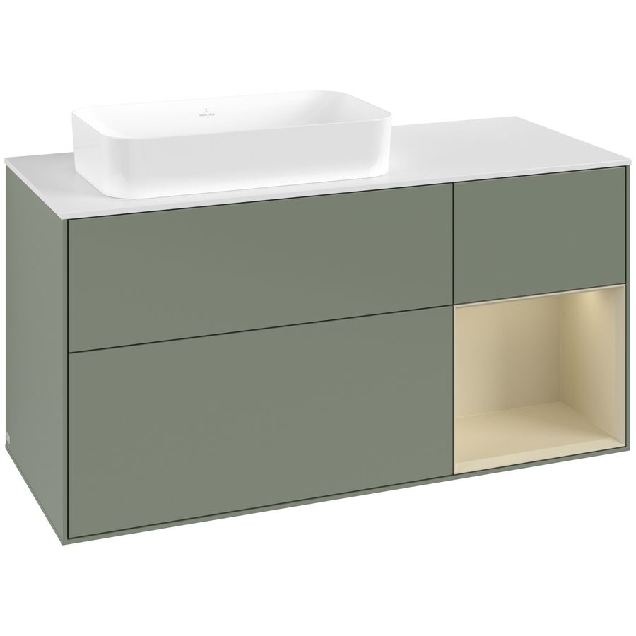 Wastafelonderkast Finion 1200x603x501mm Olive Matt Lacquer G691HJGM