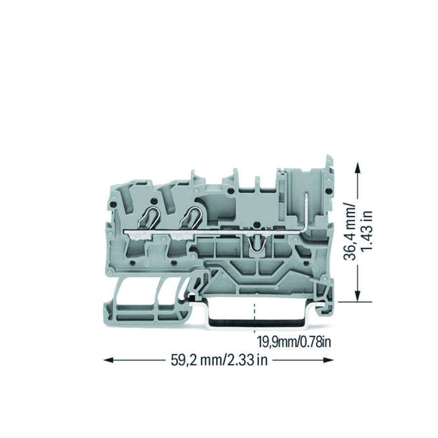 2-draads-/1-pins basisklem 2,5mm² voor Ex nA-gr VVE=100