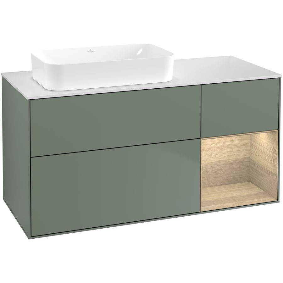 Wastafelonderkast Finion 1200x603x501mm Olive Matt Lacquer G691PCGM