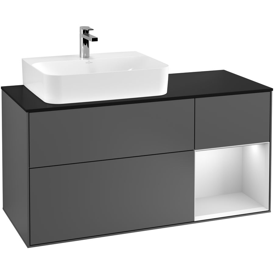 Wastafelonderkast Finion 1200x603x501mm Antr. Matt Lacquer F152MTGK