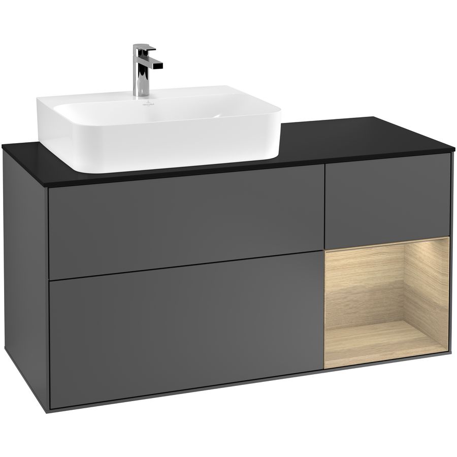 Wastafelonderkast Finion 1200x603x501mm Antr. Matt Lacquer F152PCGK