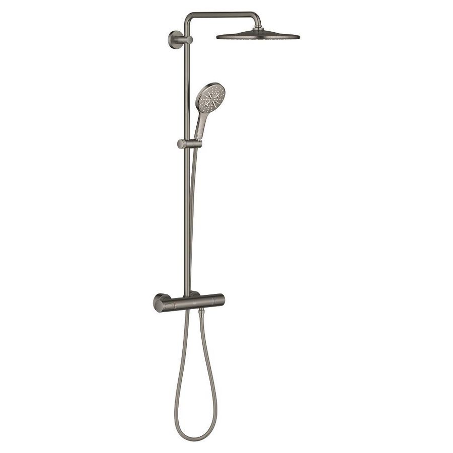 Rainshower SmartActive 310 douchesysteem Mono Rond  incl. S-koppelingen hard Graphite geborsteld