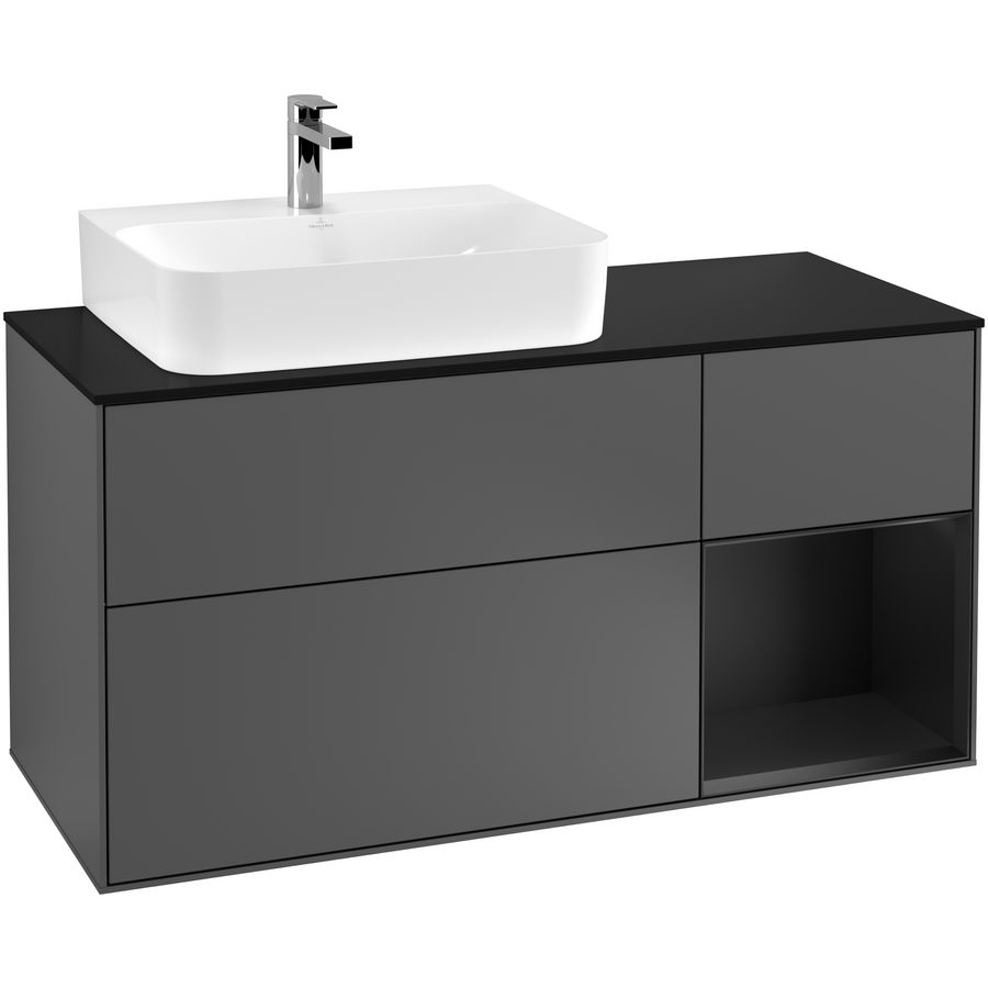 Wastafelonderkast Finion 1200x603x501mm Antr. Matt Lacquer F152PDGK