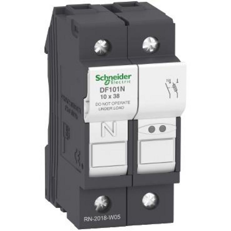 Zekeringhouder 1-polig + Nul -32A Zekeringmaat 10x38mm TeSys VVE=6