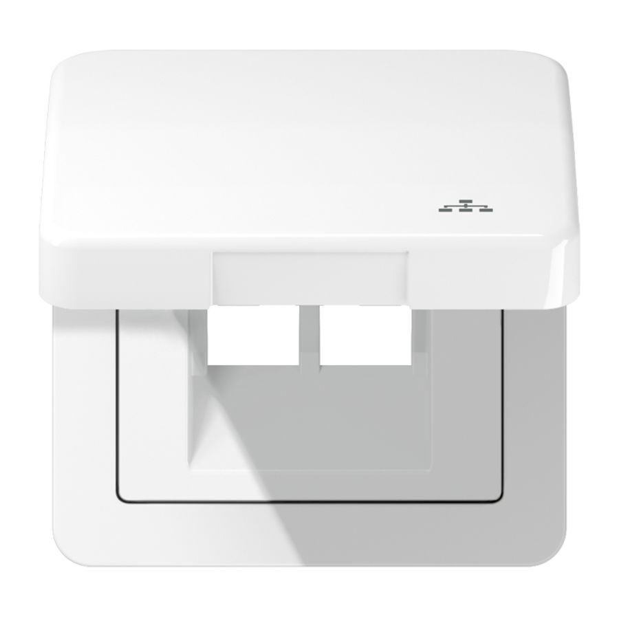 Klapdeksel CD500 alp.wit met symb.LAN