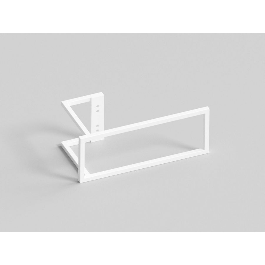 Rechthoek beugel aluminium 286mm x110mm S600 wit