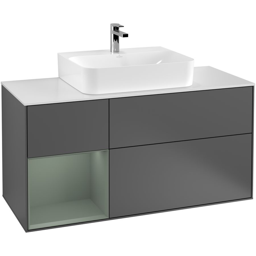 Wastafelonderkast Finion 1200x603x501mm Antr. Matt Lacquer F161GMGK