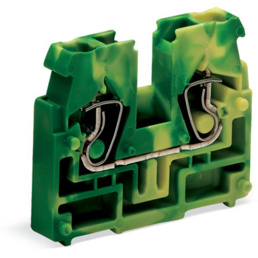 2-draads tussenklem z. drukknop z. klikvoetje groen- VVE=100