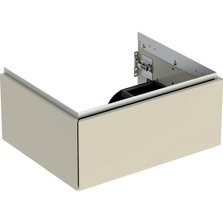 Wastafelonderkast 1x la 60cm zandgrijs hoogglans ONE