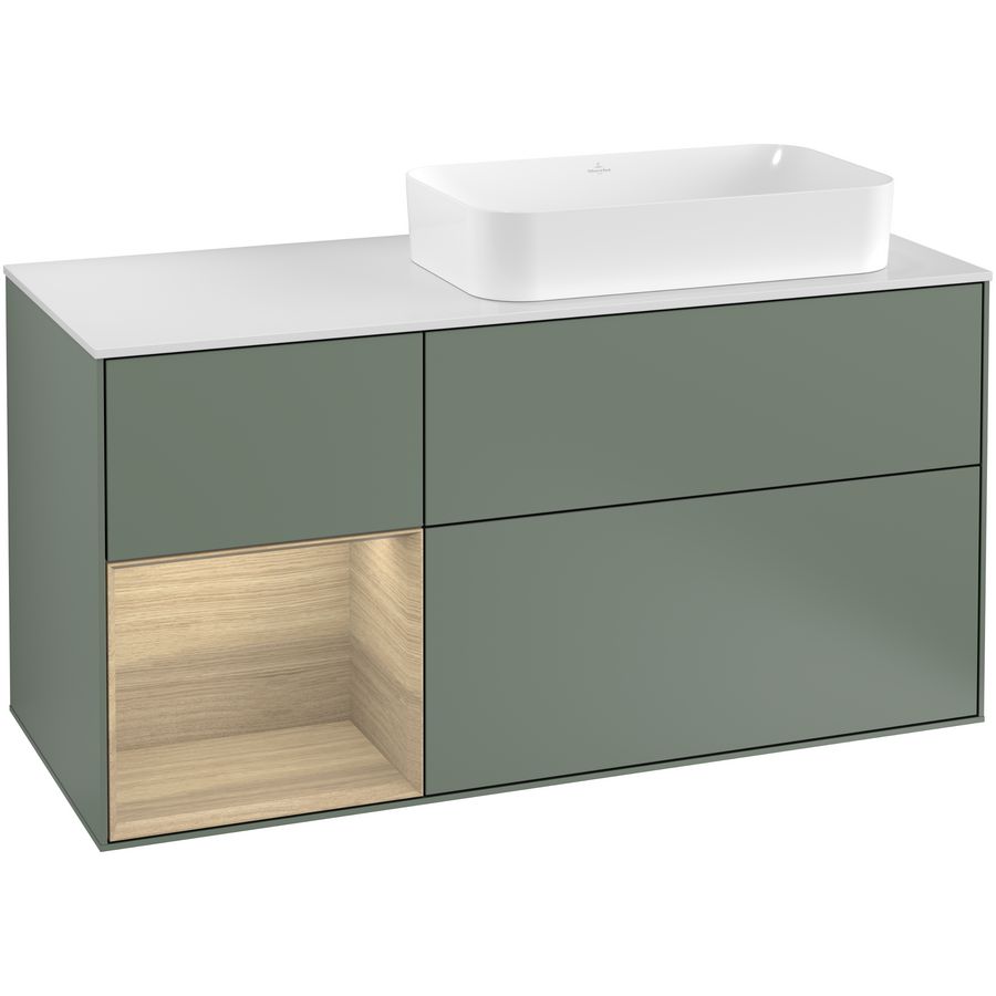 Wastafelonderkast Finion 1200x603x501mm Olive Matt Lacquer G271PCGM