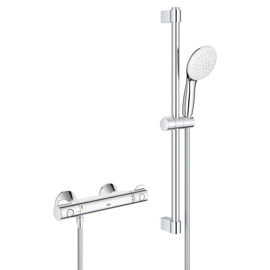 PROMO Grohtherm 800 Comfortset 150mm 600mm 8,0L/min. chroom  incl. s-koppelingen (prof) (34565002)
