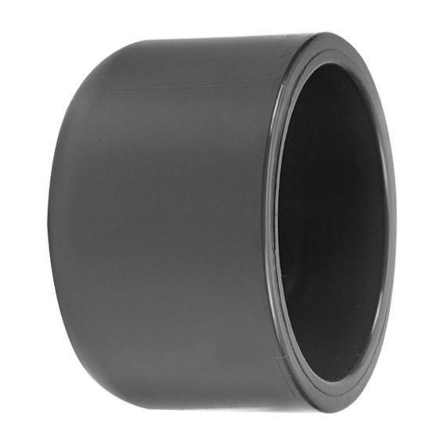 PVC druk afsluitkap mofeind 40mm PN16 grijs