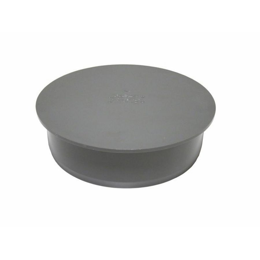 PVC lijmkap 90mm grijs