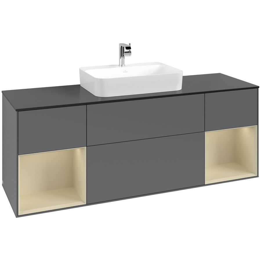 Wastafelonderkast Finion 1600x603x501mm Antr. Matt Lacquer G452HJGK