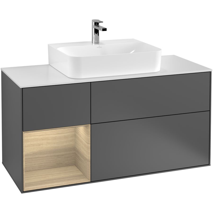 Wastafelonderkast Finion 1200x603x501mm Antr. Matt Lacquer F161PCGK