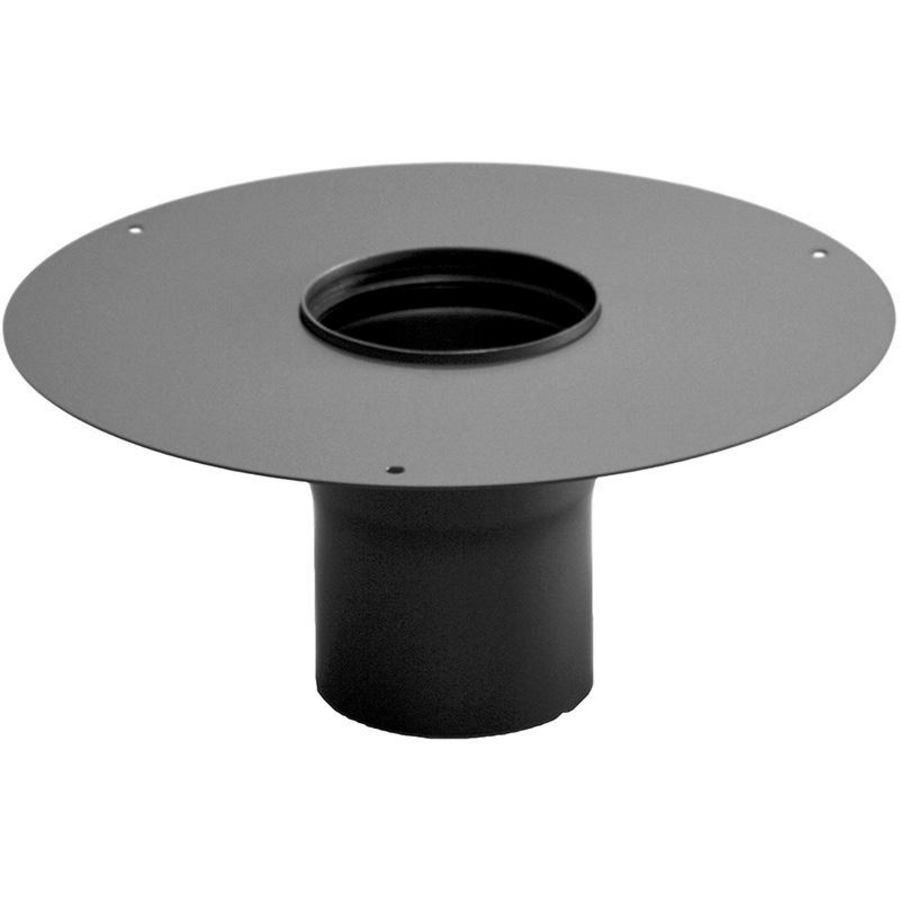 Zwart staal Ø180mm afdekplaat+nisbus