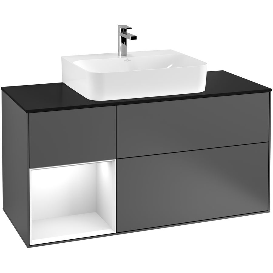 Wastafelonderkast Finion 1200x603x501mm Antr. Matt Lacquer F162GFGK