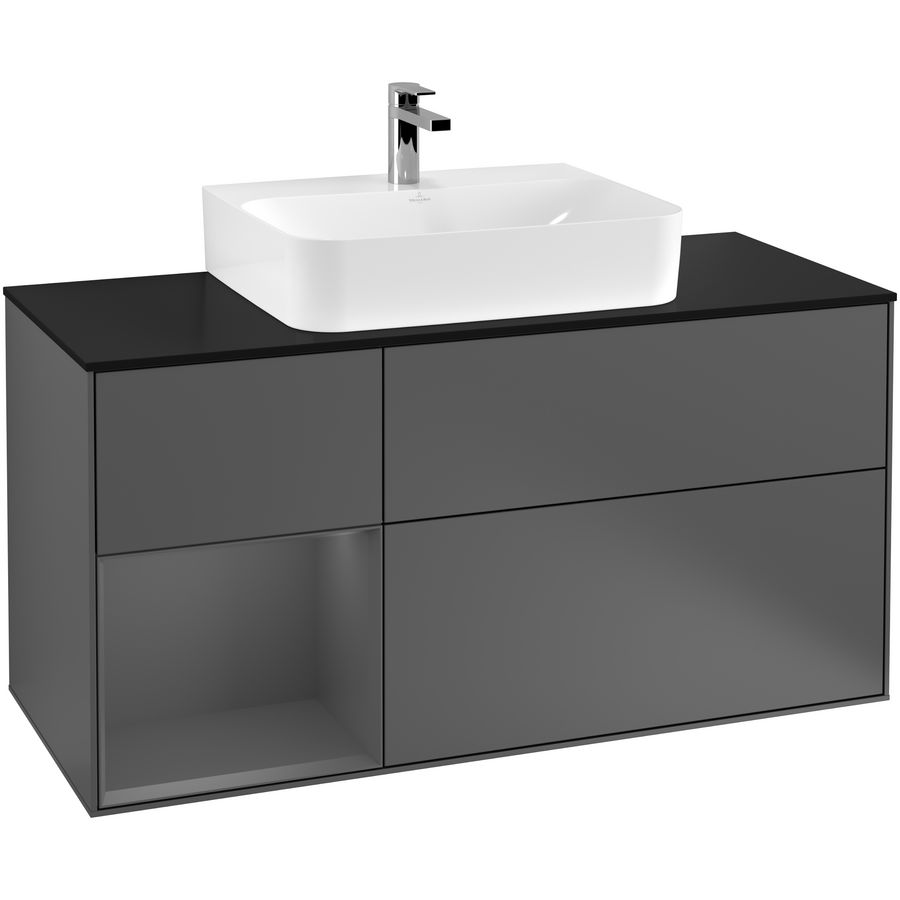 Wastafelonderkast Finion 1200x603x501mm Antr. Matt Lacquer F162GKGK