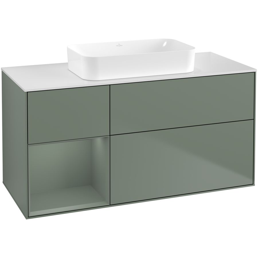 Wastafelonderkast Finion 1200x603x501mm Olive Matt Lacquer G701GMGM