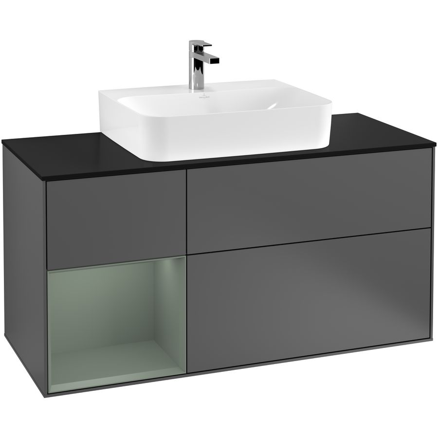 Wastafelonderkast Finion 1200x603x501mm Antr. Matt Lacquer F162GMGK