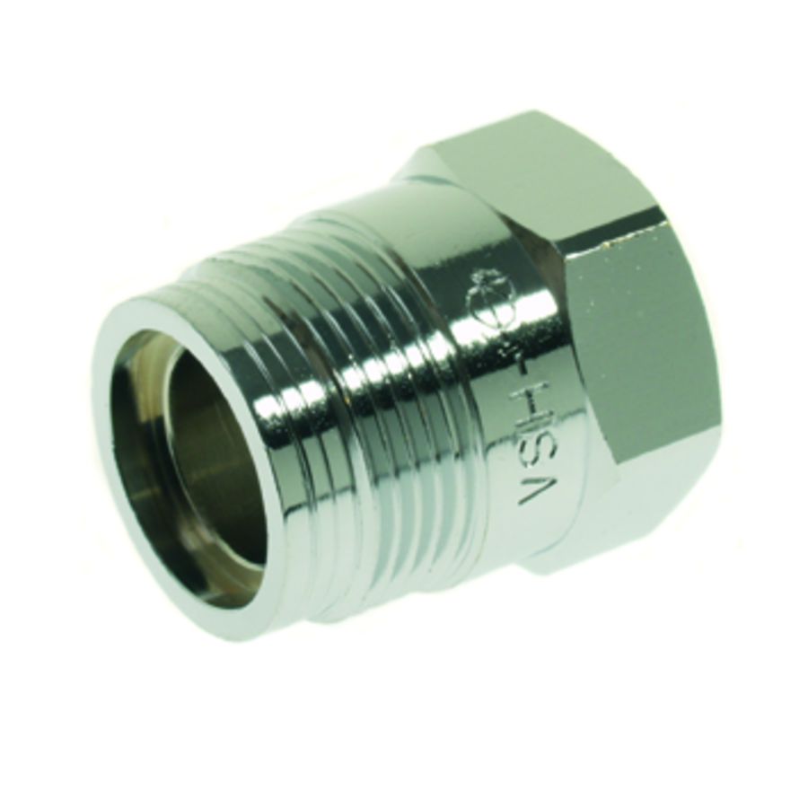 Rechte comfooraansluiting met keur binnendraad 1/2" x M24