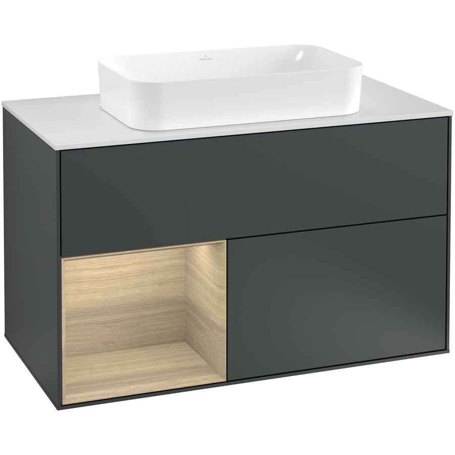 Wastafelonderkast Finion 1000x603x501mm Mid.Blue Matt Lacquer G241PCHG