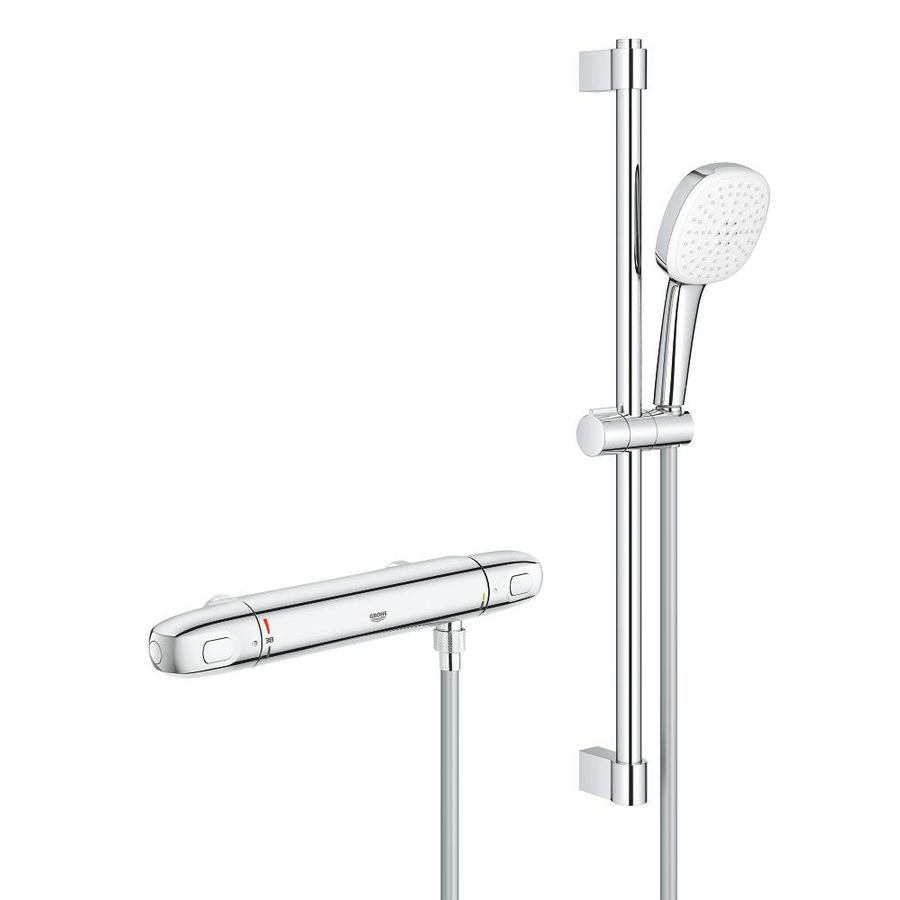 PROMO Grohtherm 1000 Comfortset h.O.h. 150mm 600mm 8,0L/min. chroom excl. s-koppelingen (prof) (34819005)