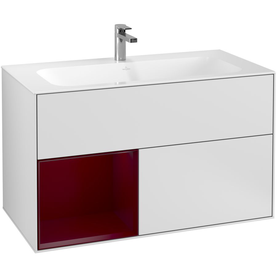 Wastafelonderkast Finion 996x591x498mm White Matt Lacquer F030HBMT