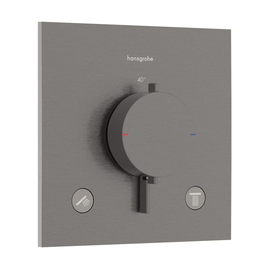 Inbouwthermostaat 2 functies Ecostat Comfort E Brushed Black Chrome