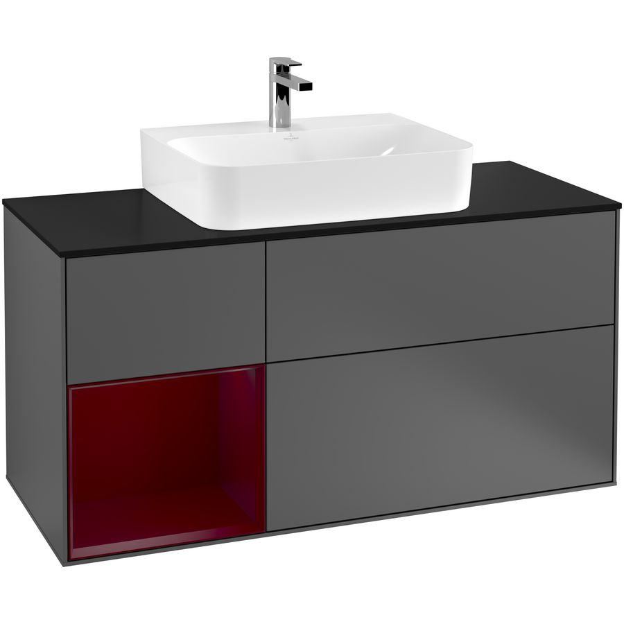 Wastafelonderkast Finion 1200x603x501mm Antr. Matt Lacquer F162HBGK