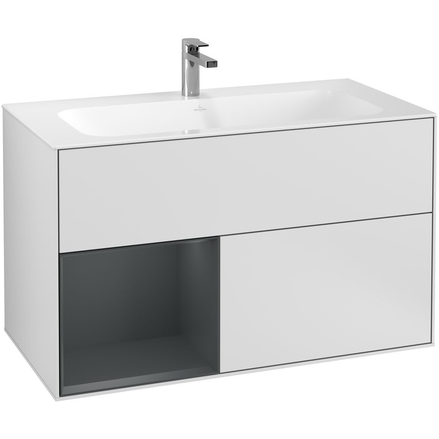 Wastafelonderkast Finion 996x591x498mm White Matt Lacquer F030HGMT