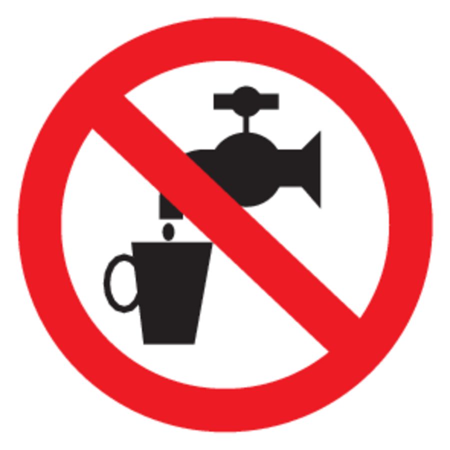 Sticker d=90 geen drinkwater (809-323105)