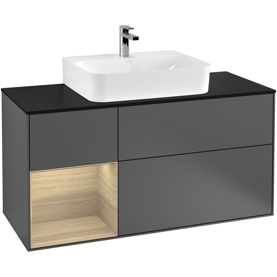 Wastafelonderkast Finion 1200x603x501mm Antr. Matt Lacquer F162PCGK