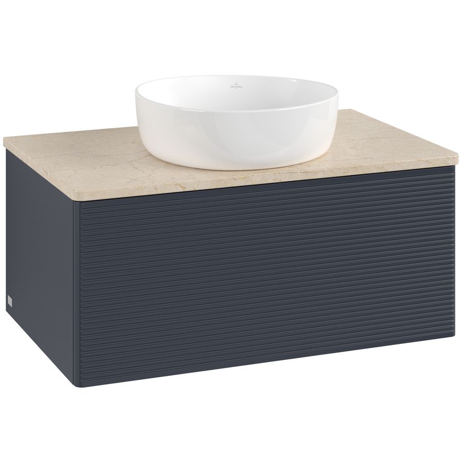 Wastafelonderkast Antao 800x360x500mm Mid.Blue Matt Lacquer L30113HG