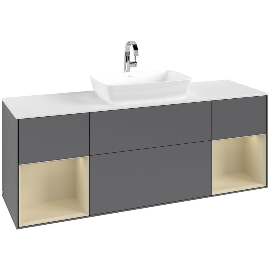 Wastafelonderkast Finion 1600x603x501mm Antr. Matt Lacquer G861HJGK