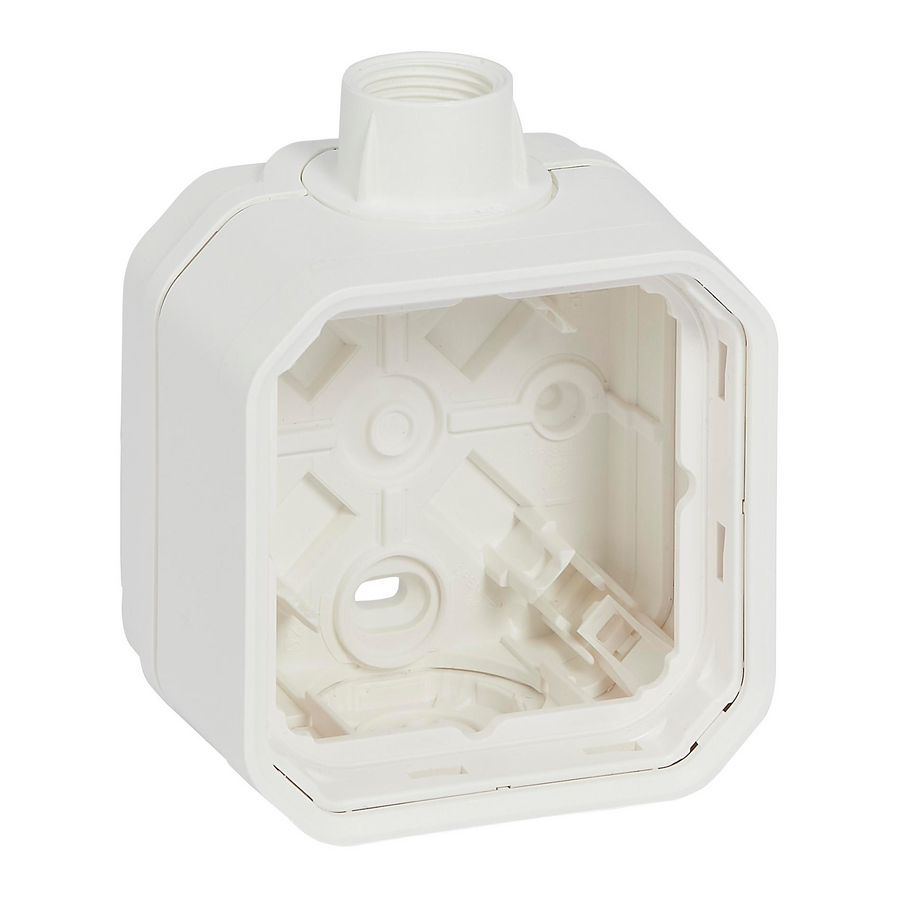 Opbouwdoos 1 mechanisme 1xM20 wit Plexo