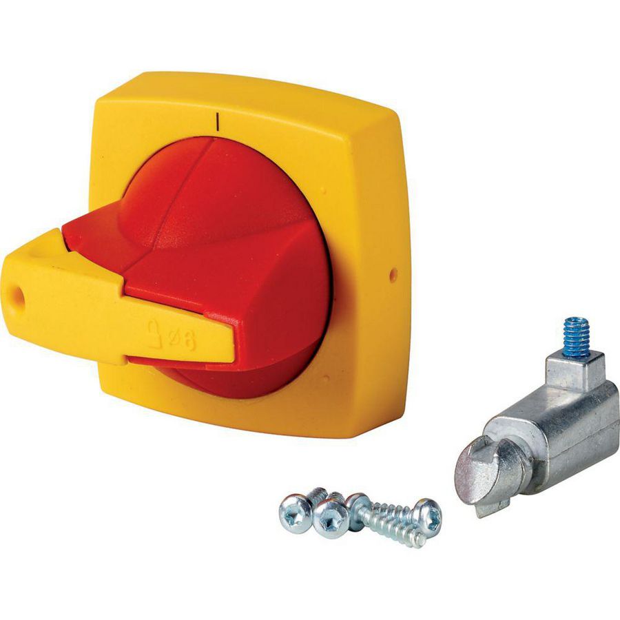 Draaigreep 6mm K2S deurinbouw roodgeel hangslot