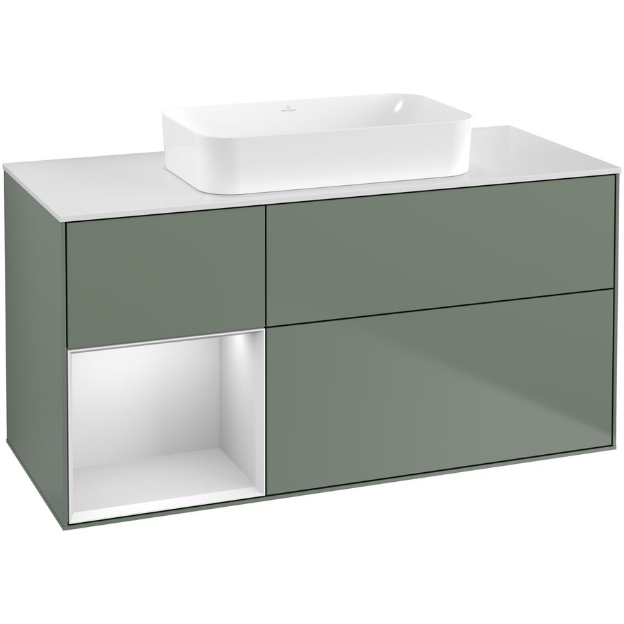 Wastafelonderkast Finion 1200x603x501mm Olive Matt Lacquer G701MTGM