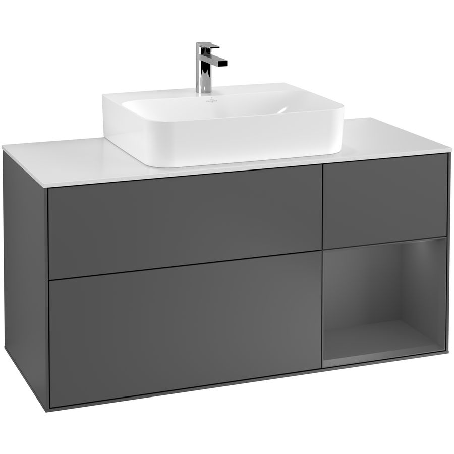 Wastafelonderkast Finion 1200x603x501mm Antr. Matt Lacquer F171GKGK