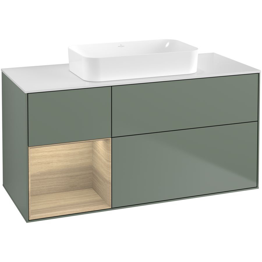 Wastafelonderkast Finion 1200x603x501mm Olive Matt Lacquer G701PCGM