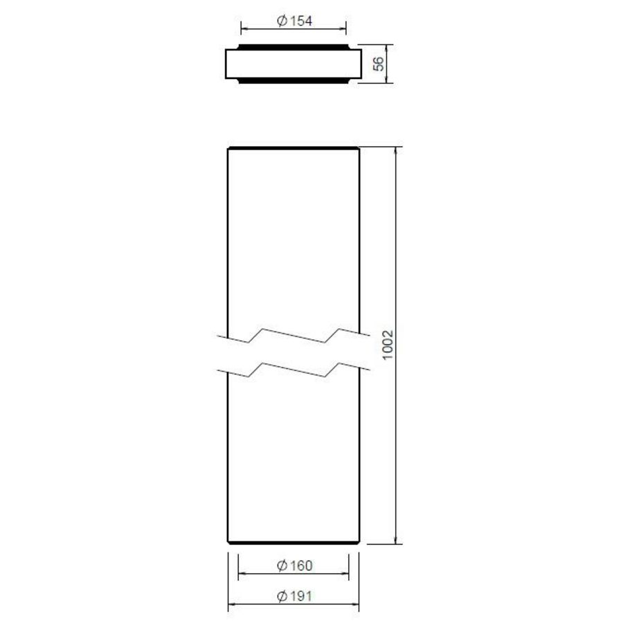 Ventilatiekanaal EasyAir geïsoleerd EPS ø160mm inw. L=1000mm