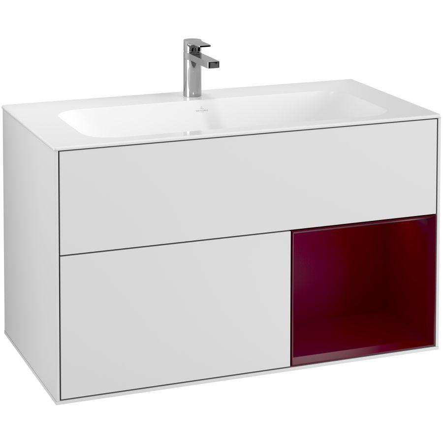 Wastafelonderkast Finion 996x591x498mm White Matt Lacquer F040HBMT