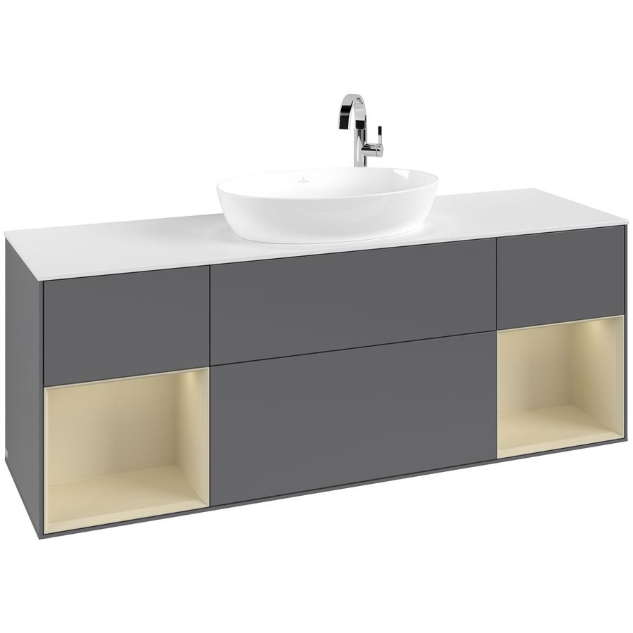 Wastafelonderkast Finion 1600x603x501mm Antr. Matt Lacquer G981HJGK