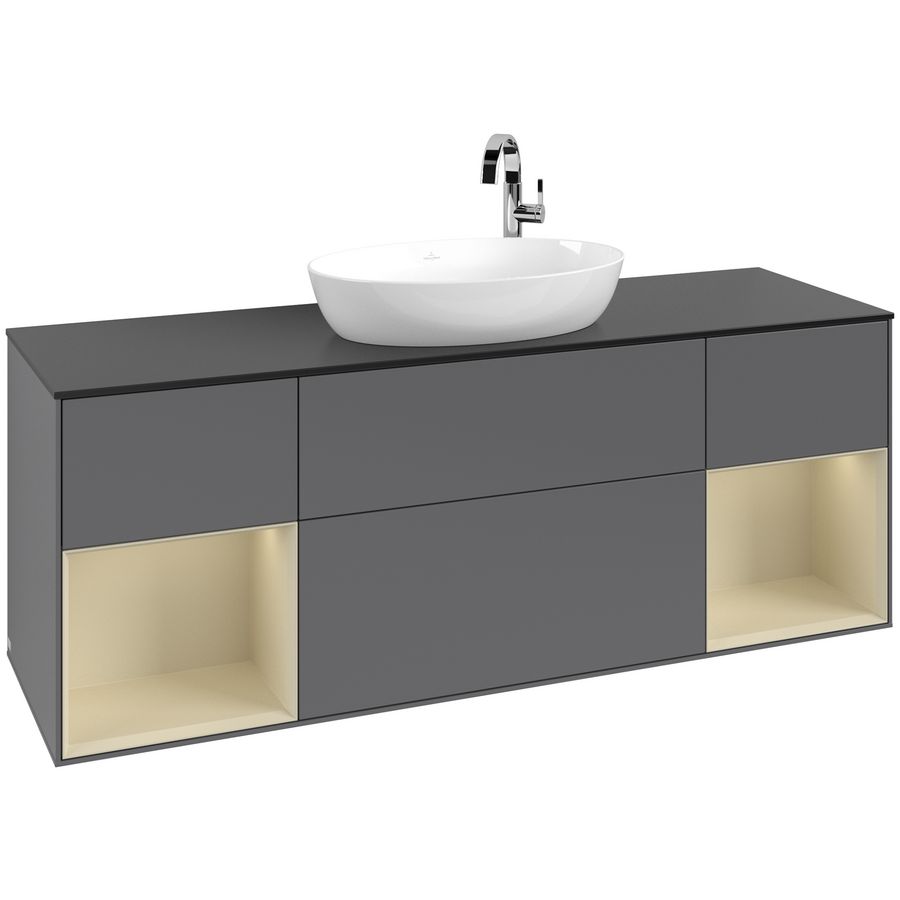 Wastafelonderkast Finion 1600x603x501mm Antr. Matt Lacquer G982HJGK