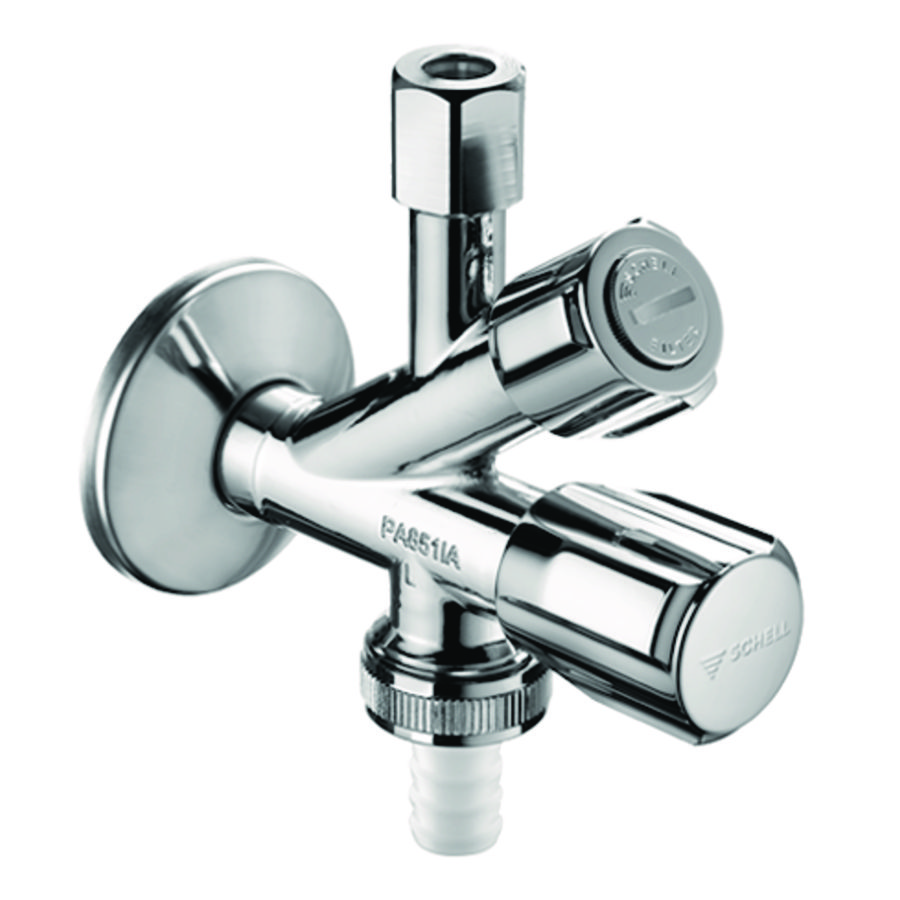 PROMO Combi hoekstopkraan 1/2"x3/8" (10mm) chroom met terugslagklep/vuilfilter (035600699)