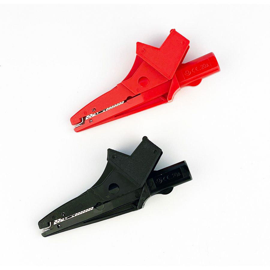 Geisoleerde krokodillenklemmen (1000V/20A) set rood en zwart