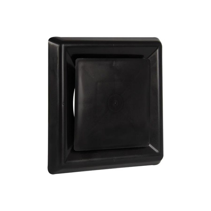 Vierkant afzuigventiel+klemmen Ø150mm zwart