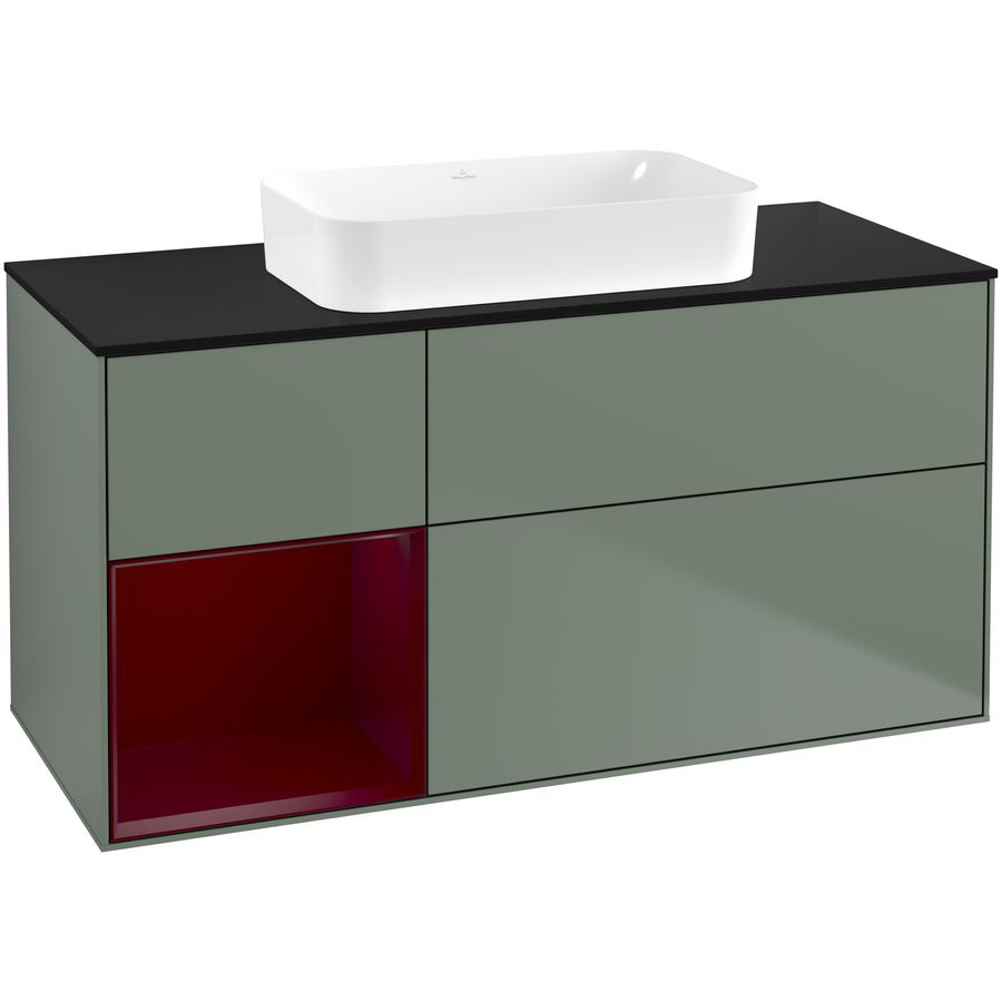 Wastafelonderkast Finion 1200x603x501mm Olive Matt Lacquer G702HBGM
