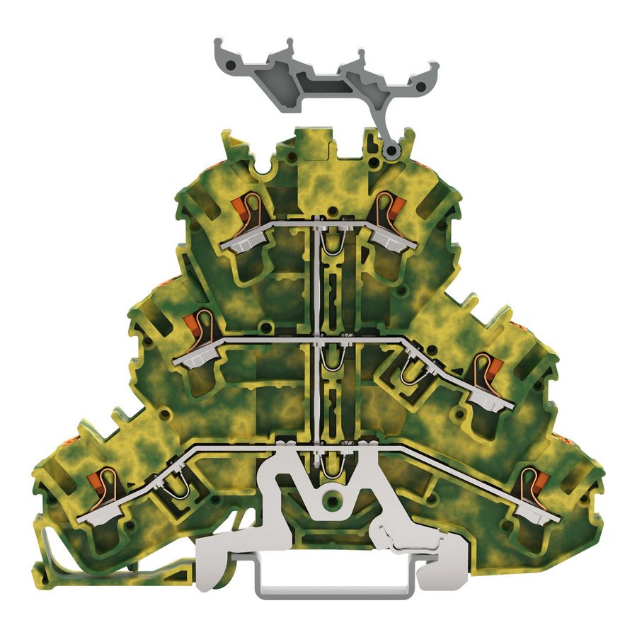 3-etageklem 6-voudige aardklem 2,5mm² groenl 3237 VVE=50