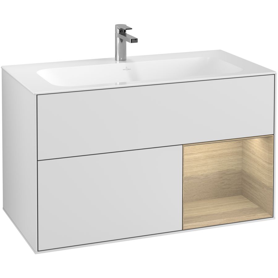 Wastafelonderkast Finion 996x591x498mm White Matt Lacquer F040PCMT